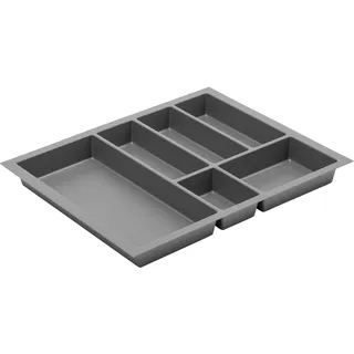 GTV - Schubladeneinsatz Axispace I Besteckkasten für Schubladen Besteckeinsatz Schubladeneinsatz Küche I Küchenschrank aus Kunststoff Besteckkasten Besteckaufbewahrung I Anthrazit 540 x 472 mm