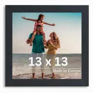 Victor Bilderrahmen Klee 13x13 cm in Schwarz - moderner schlichter Fotorahmen quadratisch Holz - Bilderrahmen Schwarz 13x13