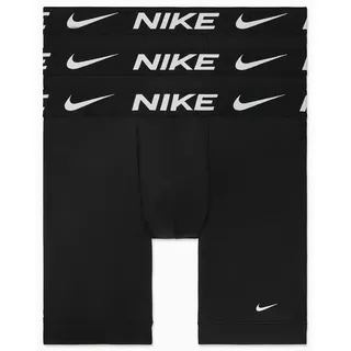 NIKE Underwear Boxer "BOXER BRIEF LONG 3PK" Packung, 3er-Pack, mit Elastikbund mit Nike Logo-Schriftzug, schwarz