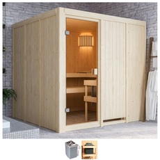 Bild Sauna »Omari«, 9-kW-Ofen mit int. Steuerung, beige