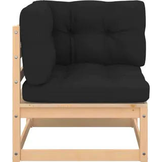 vidaXL Garten-Ecksofas mit Kissen 2 Stk. Massivholz Kiefer - Grau
