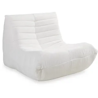 [en.casa] Bodensessel Kodsø Polyester 90 x 75 x 100 cm Beige mit Hocker