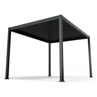 Blumfeldt LuminaHaven Lamellen-Pergola 3x4 m - wetterfester Garten-Pavillon aus starkem Aluminium und verzinktem Stahl. - Schwarz