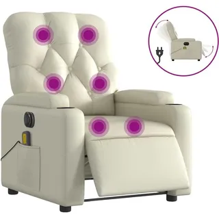 vidaXL Massagesessel Elektrisch Creme Kunstleder - Creme