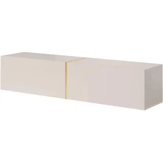 Selsey Bisira TV-Board 140 cm Graubeige mit Goldener Einlage MDF