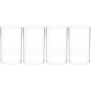 SEWACC Glaszylinder Für Kerzen 6cm Kerzenglas Kerzenhalterglas 4Pcs 15X6cm Transparent Kerzenhalter ?rmel Gerade Winddichte Kerzenabdeckung Kerzenschattenglas für Glaszylinder
