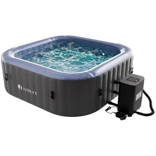 Juskys Whirlpool SpaLuxe 185 x 185 x 65 cm Grau/Blau
