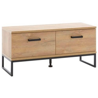 MCA Furniture Garderobenbank Schwarz, Eiche, Metall, 1-Sitzer, 101x46x38 cm, Garderobe, Garderobenbänke, Garderobenbänke