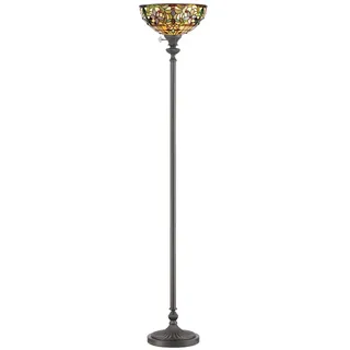 Quoizel Deckenfluter Kami Stehlampe Stehleuchte Lampe Schirm Im Tiffany Design - Bunt
