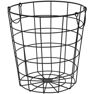 Drahrkorb aus Metall schwarz mit Griffen Dekokorb Gitterkorb Körbchen Loft 29cm