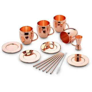Echtwerk Moscow-Mule-Becher , Kupferfarben , Metall , 500 ml , 13.5x9.3x13.5 cm , Gläser, Cocktailgläser