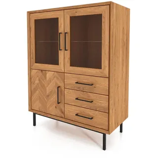 byoak Sideboard Leon Wildeiche , Holz , Echtholz,Eiche , 97x125x45 cm , Kleinmöbel, Kommoden, Highboards
