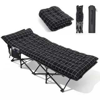 Sekey Campingliege Klappbar XXL Schwarz/Weiß kariert