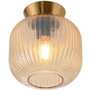 Schöner Wohnen Schöner WOHNEN-Kollektion LED Deckenleuchte "NAMI" E27 1 Stk. SCHÖNER Wohnen Kollektion, geriffeltes Glas, amber