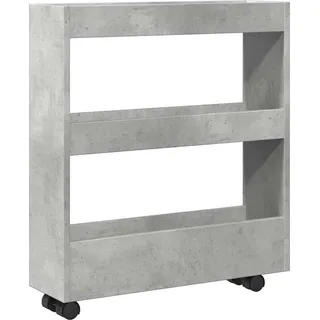 vidaXL Aufbewahrungswagen Schmal 3 Etagen Betongrau Holzwerkstoff - Grau