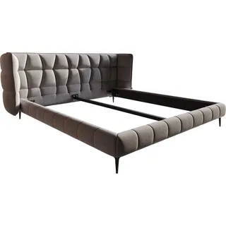 DeLife Polsterbettgestell Capujo 180x200 cm Mikrofaser Grau - Grau