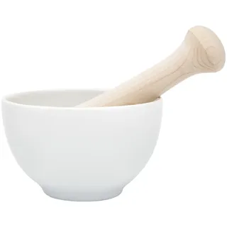 KAI Select japanischer Mörser mit Stößel aus Buche - Porzellanschale mit Abmessung 10,2 x 6,2 cm