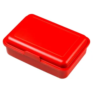 Brotdose Kinder – "School-Box" mittel Germany und BPA-frei, robuste Lunchbox mit Klickverschluss für Schule,Kindergarten & Freizeit - standard-rot - Rot