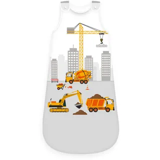 Baby Best Herding Baby Best Baby-Schlafsack, Baustelle, 90 cm, Seitlich umlaufender Reißverschluss und Druckknöpfe, Weiß