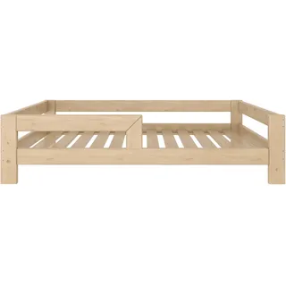 Need Sleep Kinderbett 120x190 cm aus Massivholz – Montessori Kinderbett mit Rausfallschutz, natur - Beige