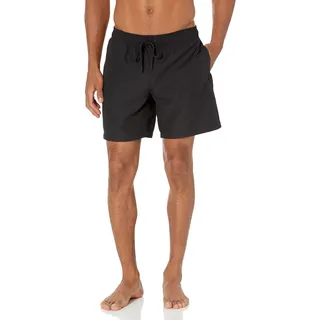 Amazon Essentials Herren 18cm Badehose mit Netzfutter, Taschen und Kordelzugverschluss, Schwarz, XXL