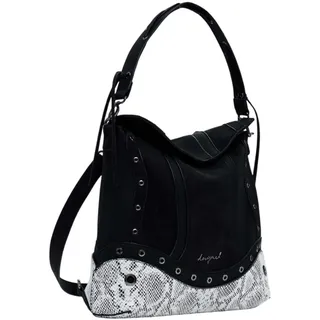 DESIGUAL Jersey 2.0 Snake Patch Mini Backpack Schwarz