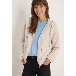 Cordjacke CECIL, Damen, Gr. XXL (46), beige (oat milk beige), Web, Obermaterial: 90% Polyester, 9% Nylon, 1% Elasthan. Futter: 100% Polyester, unifarben, regular fit hüftbedeckend, Rundhals, elastischer Bund, Jacken Cordjacke, mit Kapuze
