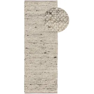 benuta Pure Wollteppich Finn Ivory Hellgrau 70x200 cm , Textil , Beton Optik , Rechteckig , 70x200 cm , pflegeleicht , Teppiche und Böden, Teppiche, Schafwollteppiche