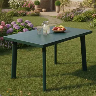 Dmora - Rechteckiger Gartentisch, Made in Italy, 126x76x72 cm, Farbe Grün