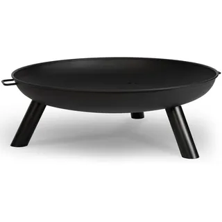 Berdsen Feuerschale 80 cm Feuerstelle Outdoor Feuerkorb Garten Rostfrei Stahl Pulverbeschichtet Schwarz