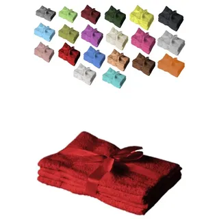 EXKLUSIV HEIMTEXTIL Handtuch 4er Set 50 x 100 cm Rot