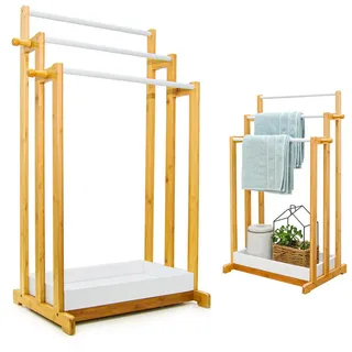 Dune Design DuneDesign Bambus Handtuchhalter 45x35x84 Bad Handtuchständer Holz - Freistehend