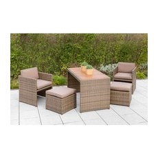 MERXX Gartenmöbelset, 4 Sitzplätze, Kunststoff/Polyester/schaumstoff - braun