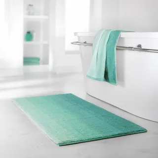Badematte DYCKHOFF "Colori 09285" Gr. 3, blau (türkis), H:14mm, Bio-Baumwolle, Badematten, Badematte