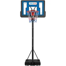 Yaheetech Mobiler Basketballkorb Basketballständer mit Handgriff Höhenverstellbare Korbhöhe 227 bis 303,5 cm Basketballanlage für Innenbereich & Außenbereich Korbanlage Verstellen durch Handgriff
