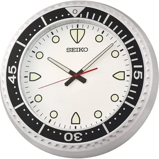 Seiko QXA849A Quarz Wanduhr mit Leisegang - Weiß