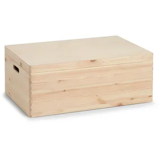 Zeller Present Dekokiste , Naturfarben , Holz , Kiefer , Hartholz , 1 Fächer , 60x40x24 cm , FSC 100% , Deckel aufklappbar , Ordnen & Aufbewahren, Dekoboxen & Aufbewahrungsboxen, Holzkisten