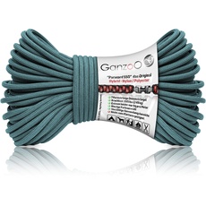 Ganzoo Paracord 550 Seil Grau-Blau/Typ Hybrid für Armband, Leine, Halsband, Nylon/Polyester Hybrid-Seil, Neue Ausführung, 30 Meter