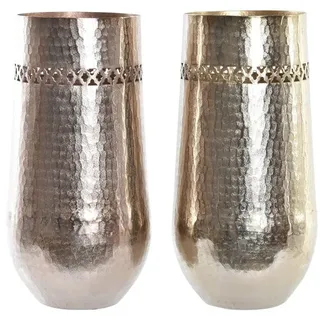 DKD Home Decor Vase, Kupfer, goldfarben, Aluminium, 17 x 17 x 35 cm, arabisch, gestanzt, 2 Stück