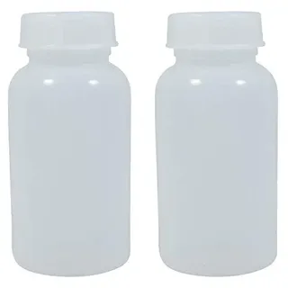 2 x Weithalsflasche 500 ml mit Schraubverschluss, Apothekerflasche, Laborflasche, Medizinflasche, Vorratsdose, Kunststoffdose, aus Kunststoff (PE-LD), BPA frei - made in Germany