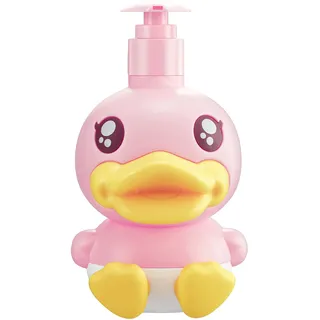 Süßer Seifenspender für Kinder, Badezimmer, Küche, Arbeitsplatte, Waschtisch, Lotion, Shampoo, Dusche, Händedesinfektionsmittel, Tier, Pinkes Enten-Thema, mit Pumpe, Badzubehör
