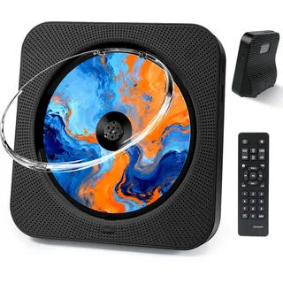 CD Player Tragbar mit Bluetooth 5.1, Liphier CD-Player Musik Heim-Desktop, CD Spieler Kinder mit HiFi Lautsprecher, LED-Bildschirm FM-Radio USB/AUX Kopfhörerbuchse, (Schwarz)