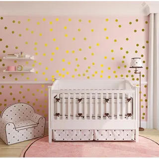 WandSticker4U®- 270x Wandtattoo Punkte GOLD selbstklebend I goldene Aufkleber Kreise für Wände und Möbel I Wandsticker Kinderzimmer Sternenhimmel Dots