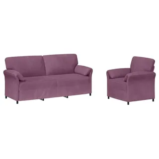 vidaXL Sofa Set 2 stk. Lila Samt - Lila