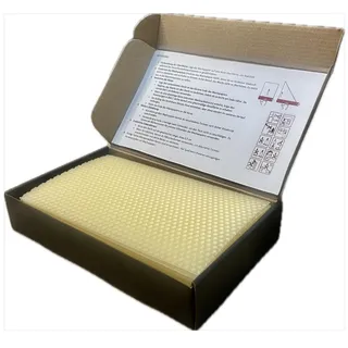 Ubswax Bienenwachsplatten Kerzen Set – 10 farbige Wachsplatten 20x12 cm mit Docht – Kerzen selber machen DIY – Bastelset aus Bienenwachs für kreative Projekte (Weißer)