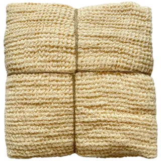JOWOLLINA Badetuch Saunatuch Hand & Gästetücher 100% Leinen Stonewashed Waffelpique (Vanille, 70 x 125 cm)