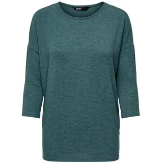 Only Damen Top ONLGLAMOUR 3/4 TOP Grösse XS S M L XL Schwarz Weiss Rosa Grün, Größe:L, Farbe:Deep Teal Melange 15157920