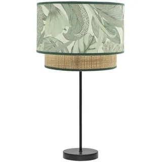 VoltShine Große Tischlampe, 1 x E27, Schwarz/Naturgrün, 64 x 30 x 30 cm, ideal für Beleuchtung in geräumigen Räumen und modernes Dekor.