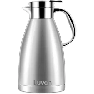 Luvan 1,8L Thermoskanne 304 Edelstahl Kaffee Isolierkanne 12h heiß und 24h kalt Doppelwandige Vakuumisolierte Thermoskanne Isolierung Teekanne für Saft Tee Kaffee