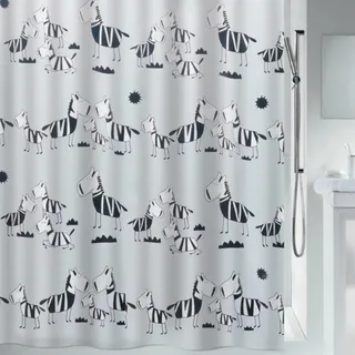 Spirella Duschvorhang ZEBI 180 x 200 cm schwarz